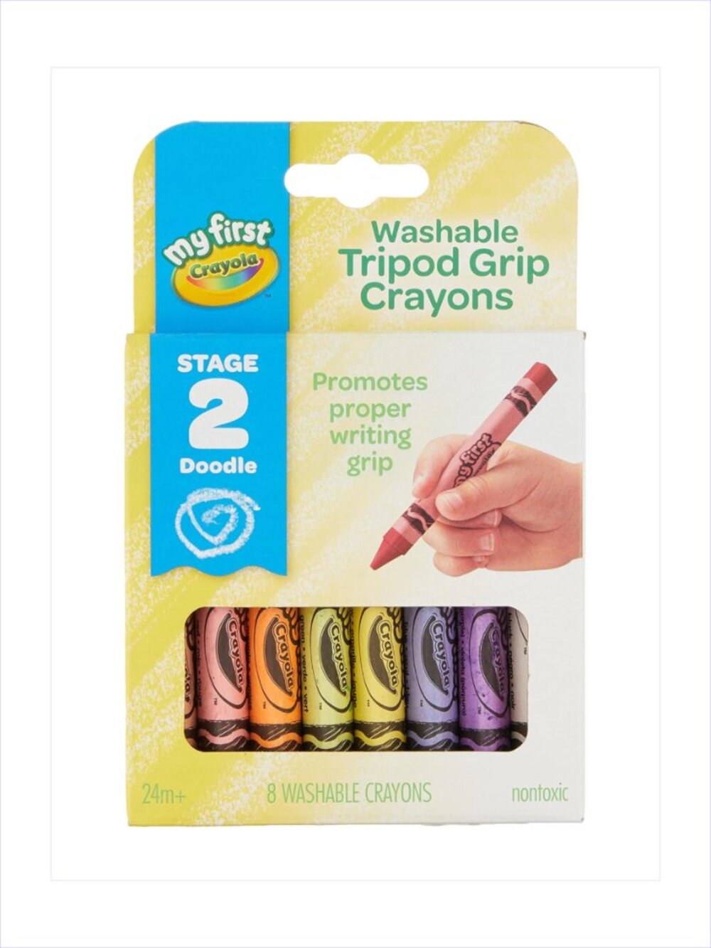 Crayola Nontoxic Washable Triangular Crayons 8ct New in Box Add-On Item